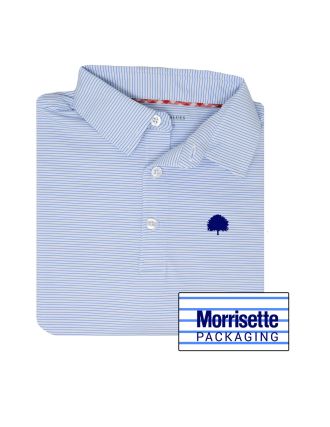 Mens Bald Head Blues Polo - Medieval/Bell Stripe